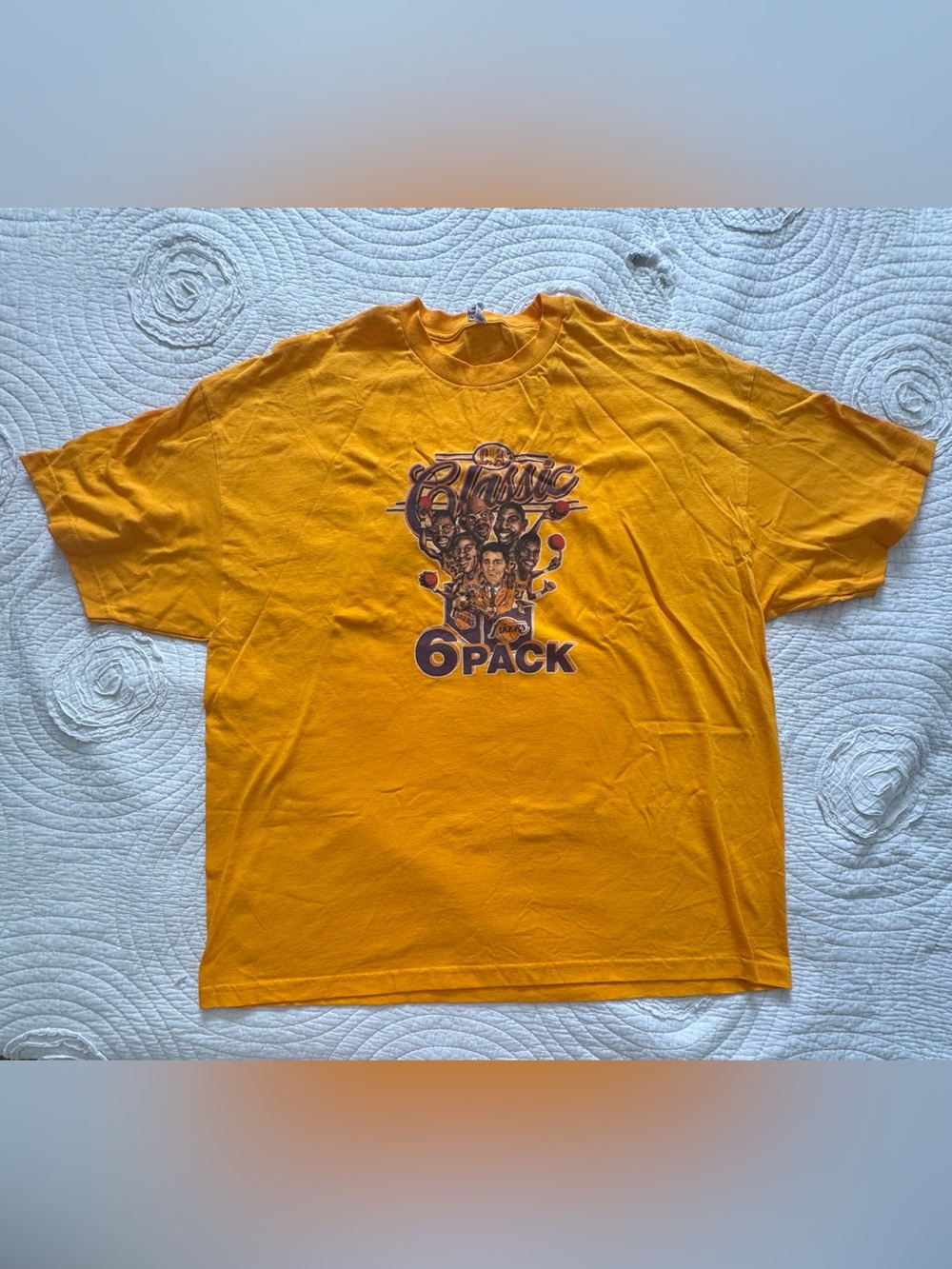 Vintage 80s LA Lakers 6 Pack T-Shirt 3XL All Style Classic NBA Gold 100% Cotton